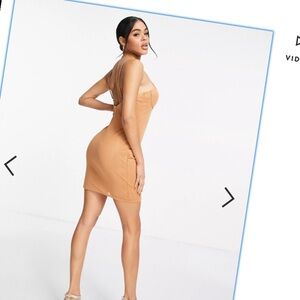 Tan Missguided Mini Dress